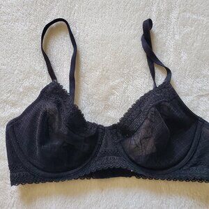 Apt. 9 Unlined Mesh and Lace Bra Black 34B